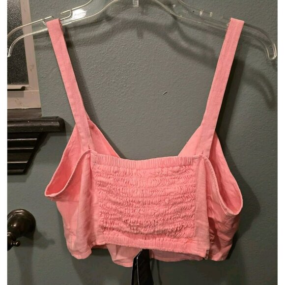 Universal Thread Women's Tie-Front Cropped Tank Top - Size XL Pink Parasol - Picture 3 of 12